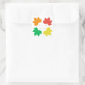 Kleurig mazelbladpatroon vierkante sticker (Tas)