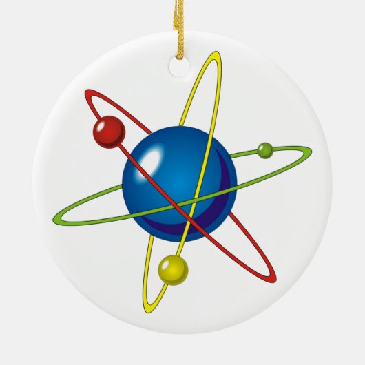 Kleurig model van de Atom Keramisch Ornament (Achterkant)