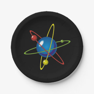 Kleurig model van de Atom Papieren Bordje