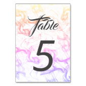 Kleurig mokey Mist Background Table Number Kaart (Achterkant)