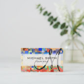 Kleurig mozaïekmonogram #2 visitekaartje (Staand voorkant)