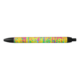 Kleurig mozaïekpatroon zwarte inkt pen