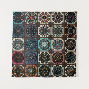 Kleurig  naadloos patroon met florale en wandkleed