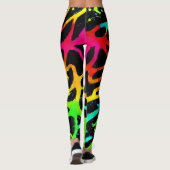 Kleurig neonspleetverfontwerp leggings (Achterkant)
