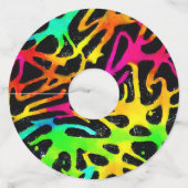 Kleurig neonspleetverfontwerp wijnglaslabel (Achterkant)