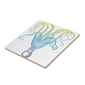 kleurig octopus silhouet tegeltje (Zijkant)