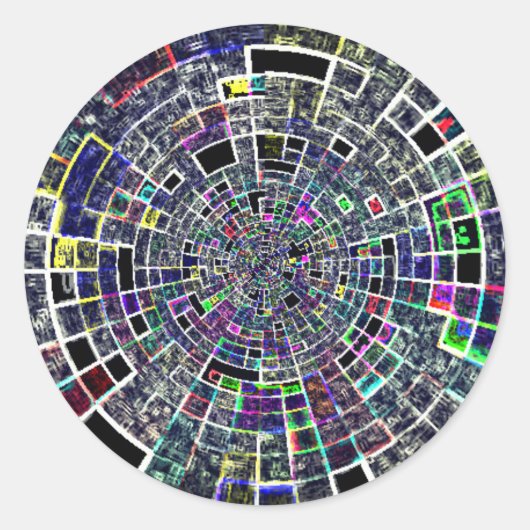 Kleurig ongewoon patroon ronde sticker (Voorkant)