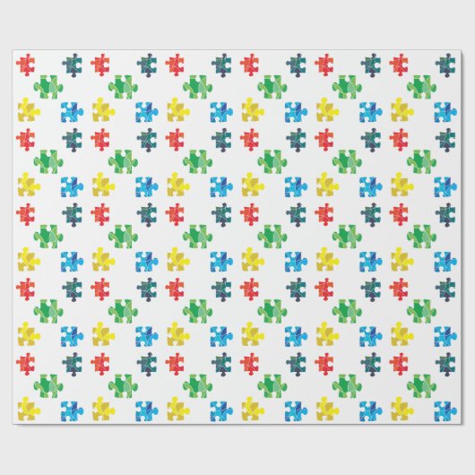 Kleurig ontwerp van het puzzelstuk cadeaupapier (Vlak)