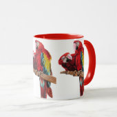 Kleurig ontwerp voor rode Macaw-Waterverf Mok (Voorkant rechts)