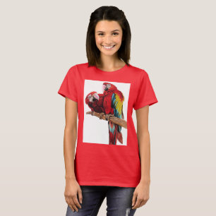 Kleurig ontwerp voor rode Macaw-Waterverf T-shirt