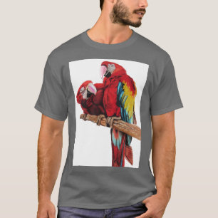 Kleurig ontwerp voor rode Macaw-Waterverf T-shirt