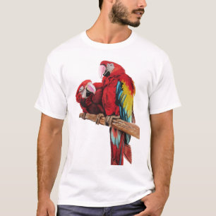 Kleurig ontwerp voor rode Macaw-Waterverf T-shirt