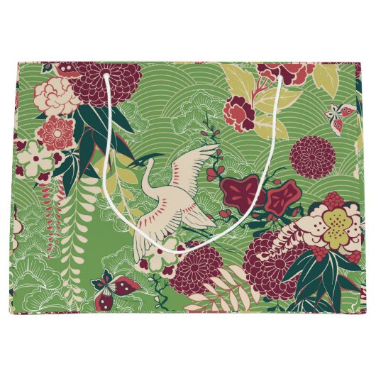 Kleurig oosterzijdepatroon groot cadeauzakje (Voorkant)