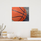 Kleurig Oranje Basketball Poster (Keuken)