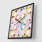 Kleurig oventpatroon vierkante klok (Hoek)