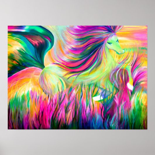 Kleurig paardenschilderij poster (Voorkant)
