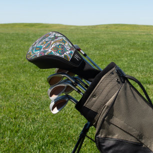 Kleurig paisleypatroon golfheadcover
