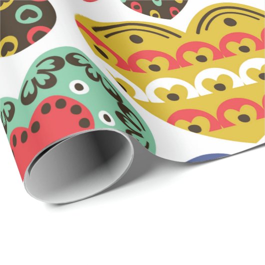 Kleurig papier voor het inpakken van harten (Rol Hoek)