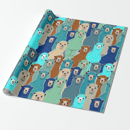 Kleurig papier voor het oppakken van alpaca's (Uitgerold)