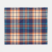 Kleurig patroon in het blauw, oranje, beige. Haar Fleece Deken (Voorkant (Horizontaal))