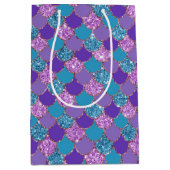 Kleurig patroon met glitterige zeemschalen medium cadeauzakje (Voorkant)