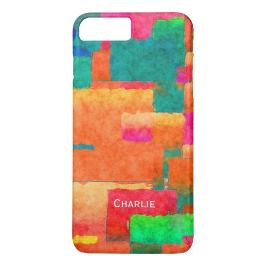Kleurig patroon met persoonlijke naam Case-Mate iPhone case (Achterkant)