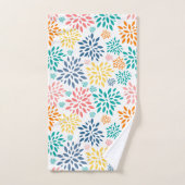 Kleurig patroon van abstracte bloemen bad handdoek (Handdoek)