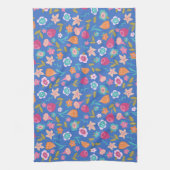 kleurig patroon van abstracte bloemen theedoek (Verticaal)