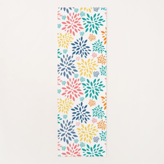 Kleurig patroon van abstracte bloemen yogamat (Voorkant)