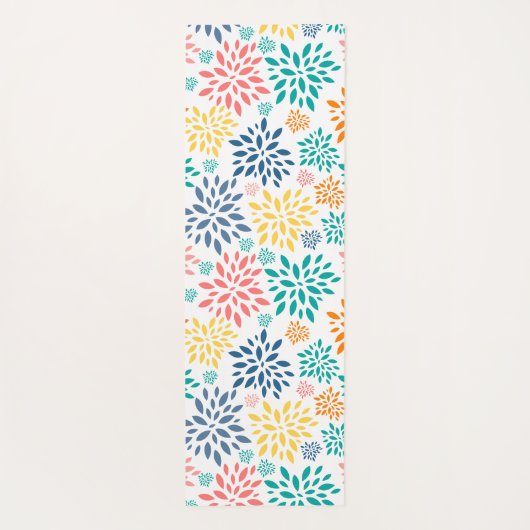 Kleurig patroon van abstracte bloemen yogamat (Achterkant)