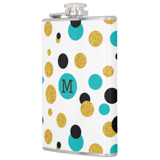 Kleurig patroon van abstracte stippen heupfles (Links)