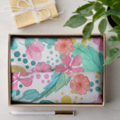 Kleurig patroon van bloemen collage tissuepapier (Geschenk)