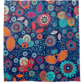 Kleurig patroon van bloemen douchegordijn (Voorkant)