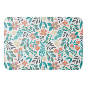 Kleurig patroon van bronbloemen badmat