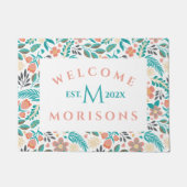 Kleurig patroon van bronbloemen deurmat (Voorkant)