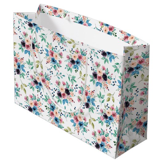 Kleurig patroon van bronbloemen groot cadeauzakje (Achterkant Gekanteld)