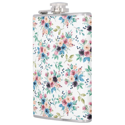 Kleurig patroon van bronbloemen heupfles (Links)