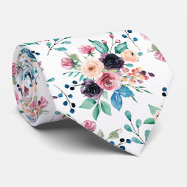 Kleurig patroon van bronbloemen stropdas