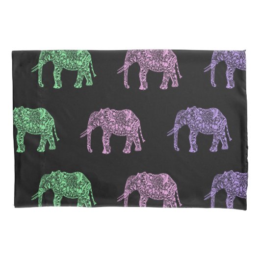 kleurig patroon van floreel boho - olifant kussensloop (Voorkant)