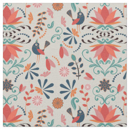 Kleurig patroon van folklapbloem stof