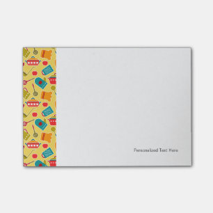 Kleurig patroon van keukengerei post-it® notes