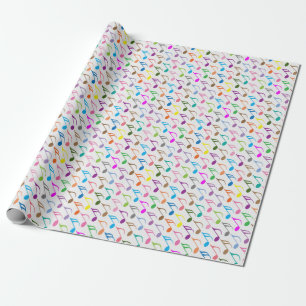 Kleurig patroon van muzieknoten cadeaupapier