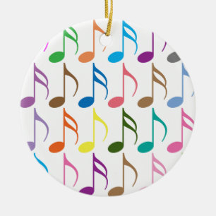Kleurig patroon van muzieknoten keramisch ornament
