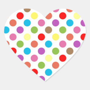 Kleurig patroon van regenboogstippunten hart sticker