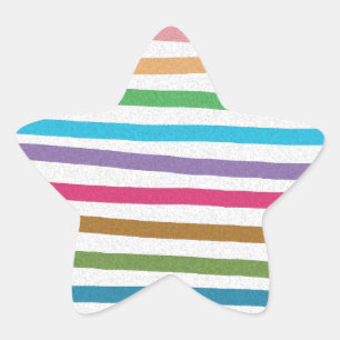 Kleurig patroon van regenboogstrepen ster sticker