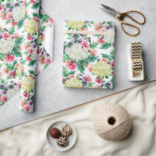 Kleurig patroon van zomerbloemen cadeaupapier