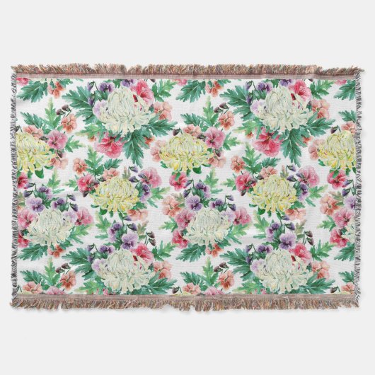 Kleurig patroon van zomerbloemen deken (Voorkant)