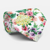 Kleurig patroon van zomerbloemen stropdas (Opgerold)