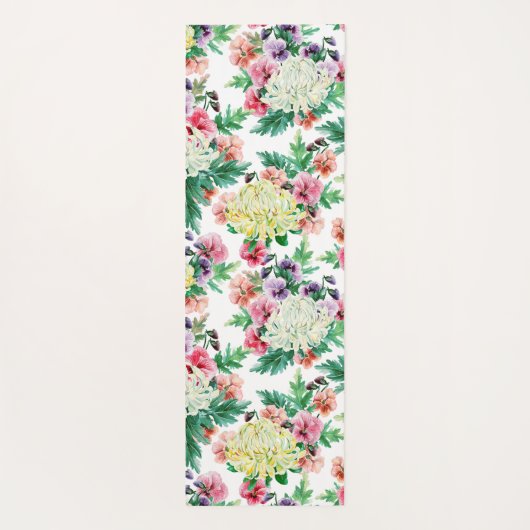 Kleurig patroon van zomerbloemen yogamat (Achterkant)