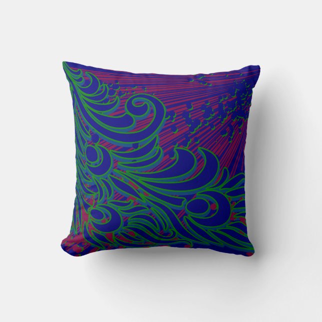 Kleurig Peacock Feather Modern Abstract Design Kussen (Voorkant)